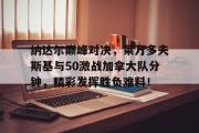 NG28-包含纳达尔巅峰对决，莱万多夫斯基与50激战加拿大队分钟，精彩发挥胜负难料！的词条